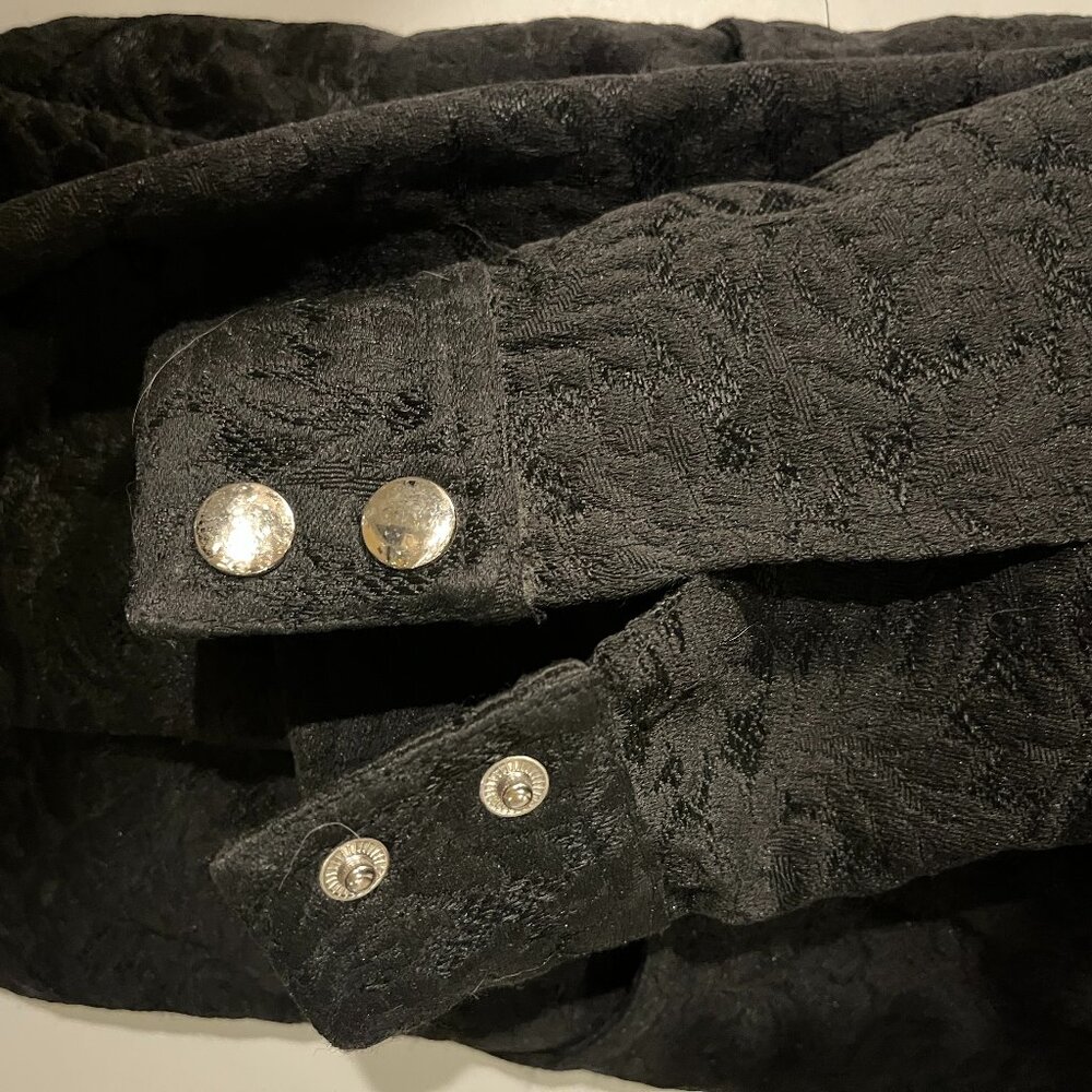 Carlisle Black Brocade Moto Zip Front Jacket Size 4 / UK 6 - Picture 8 of 8